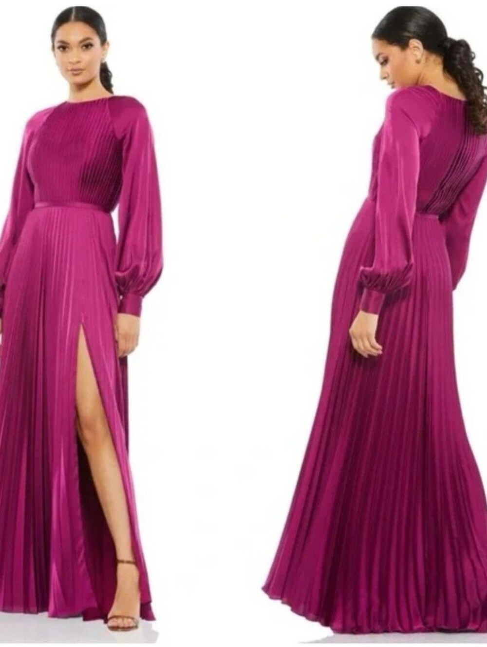 Brand new with tags! Stunning Ieena for Mac Duggal structured satin evening gown